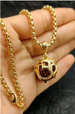 Gold-Plated Om Rudraksha Pendant with Chain (Pack of 1)